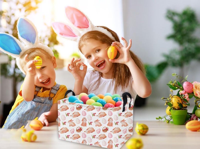 ESSME Rectangular Easter Basket,Eggs Baskets for Kids with Handles for Decor,Shelf Basket,Gift Bins.（Easter Basket） - Image 5